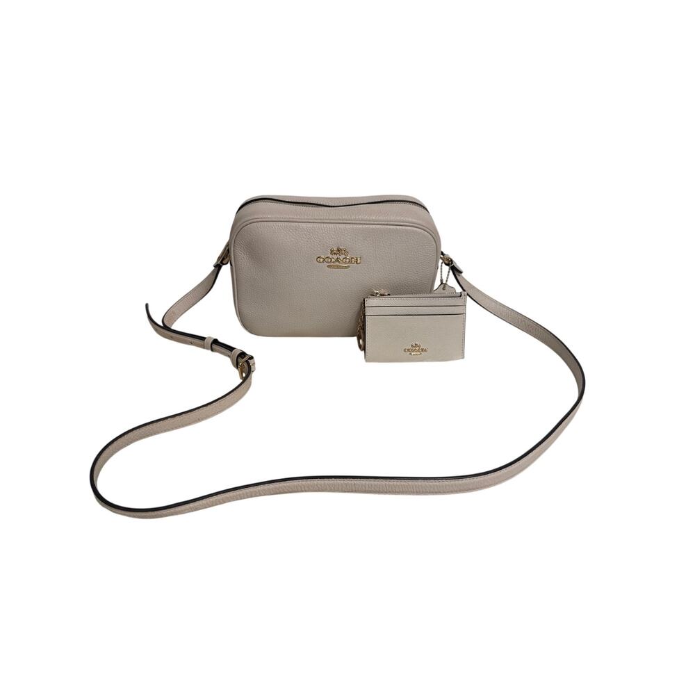 Coach Mini Jamie Camera Crossbody - Mini Skinny ID Case Chalk Classic Minimalist